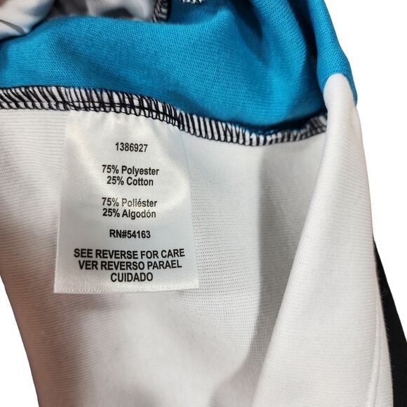 DKNY Sport 1/4 Zip Pullover Sweatshirt Women L Colorblock‎ Black White Blue LOGO - Picture 4 of 12